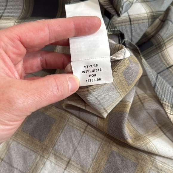 PRANA Flint Maxi Tunic Top in Charcoal Gray Plaid Flowy Mini Dress Size Medium - Picture 10 of 11